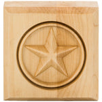 3" W x 7/8" D x 3" H Rubberwood Star Rosette