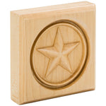 3-1/2" W x 7/8" D x 3-1/2" H Maple Star Rosette