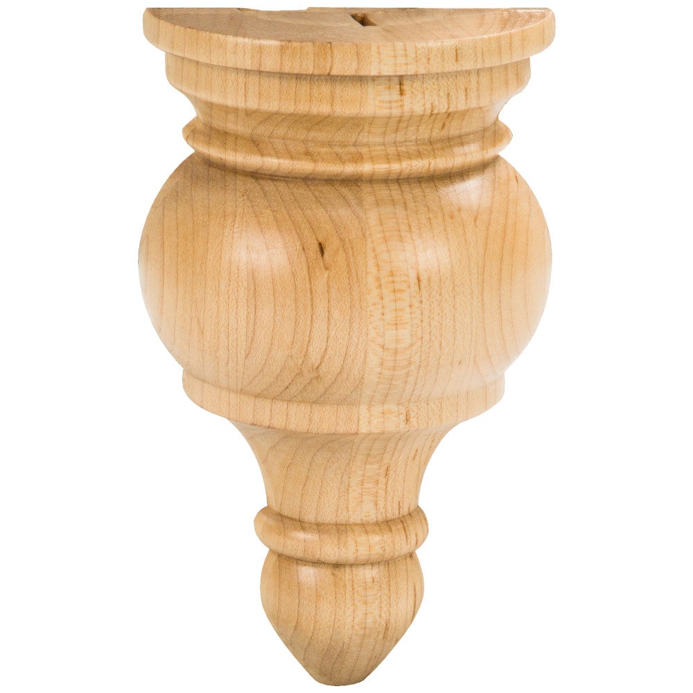 3-1/4" W x 1-5/8" D x 5-1/2" H Oak Transition Finial