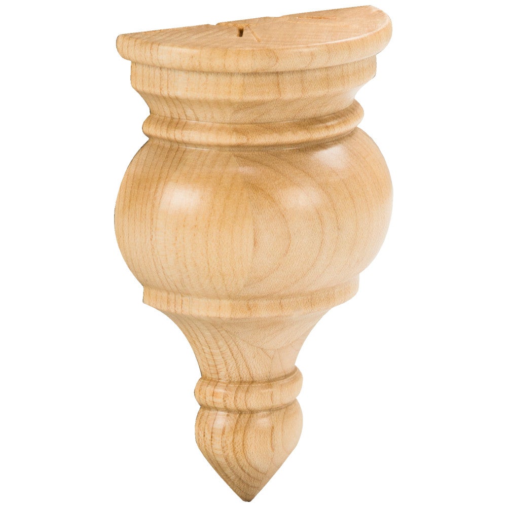 2-3/4" W x 1-3/8" D x 4-1/2" H Maple Transition Finial