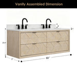 Legion WH2860 Whitewashed Oak dimensions