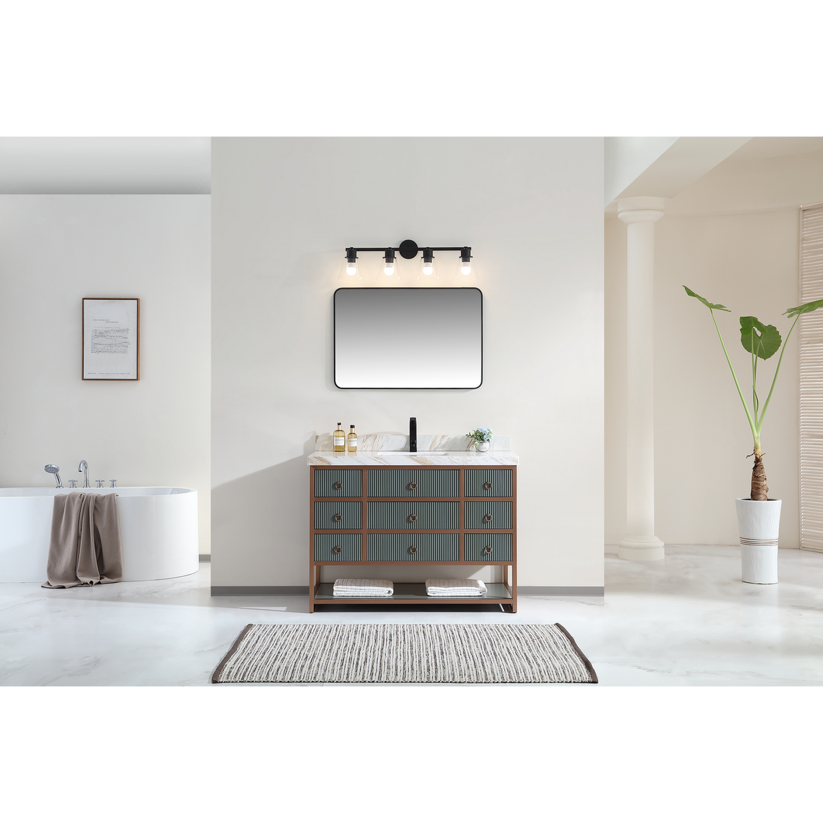 Legion WK2438-48-WITH WHITE NATURAL TOP Pewter Green
