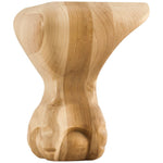 4-1/2" W x 4-1/2" D x 6" H Alder Smooth Ball & Claw Leg