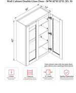 Rose Hill Era Shaker — Walnut — Wall Cabinet W3642GD - Specification Drawing