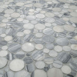 MSI Alaska Gray Marble Mosaics — Pebble Polished close-up detail