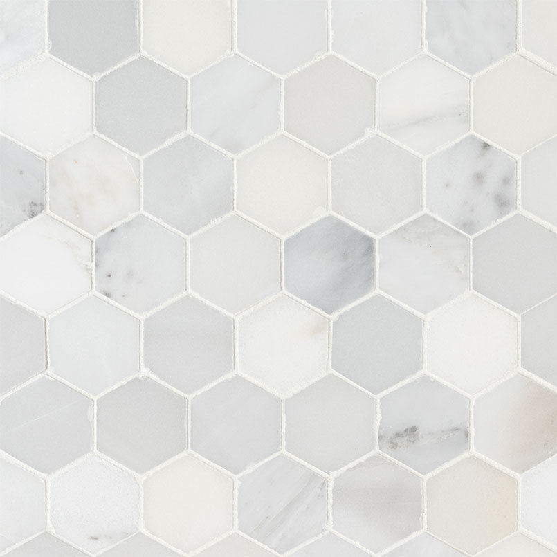 Arabescato Carrara 2" Hexagon Honed