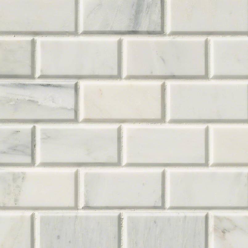 Arabescato Carrara 2x4 Honed & Beveled