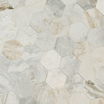 Arabescato Venato 4 inch Hex Peel and Stick - angle view