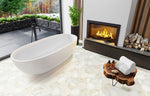 Arabescato Venato 8 inch Hexagon honed - room scene