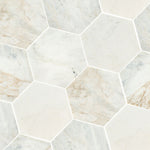 Arabescato Venato 8 inch Hexagon honed - angle view