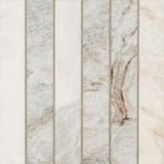 Arabescato Venato White 2x12 Stacked honed marble mosaic