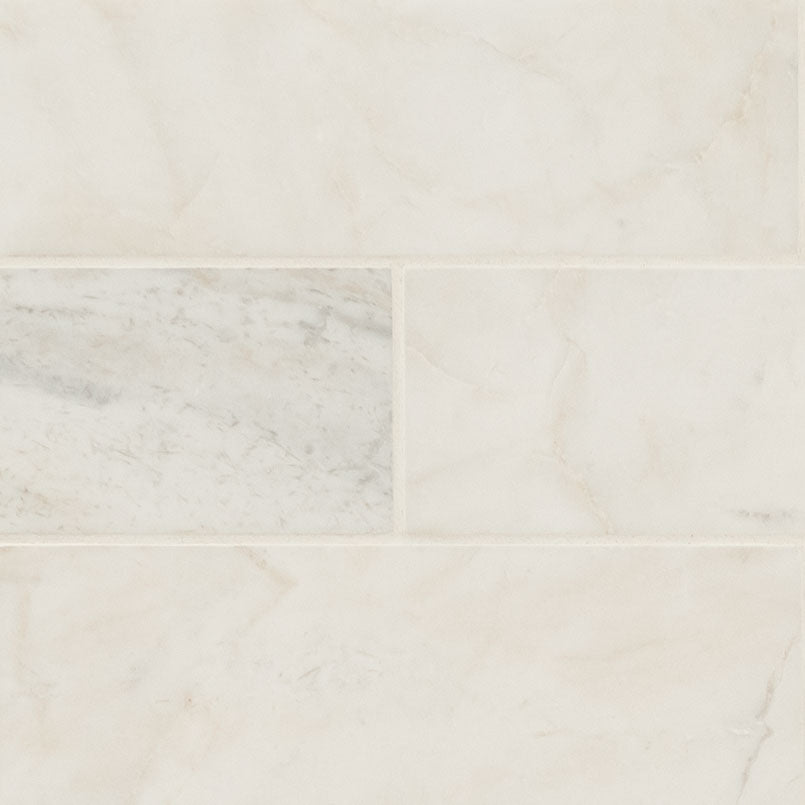Arabescato Venato White 4x12 honed marble tile