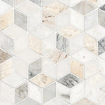 Arabescato Venato White Cube honed marble mosaic