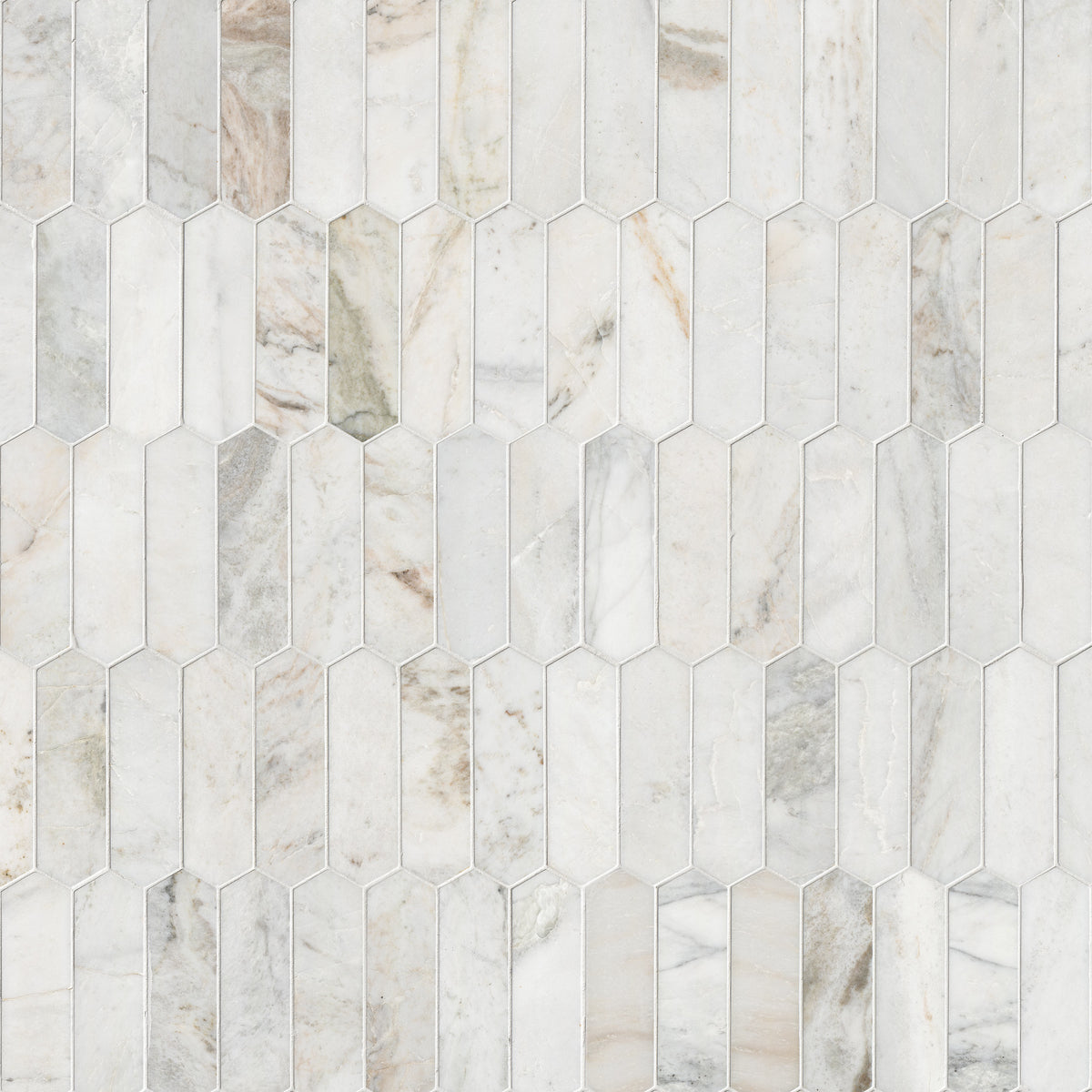 Arabescato Venato White Picket honed - variations