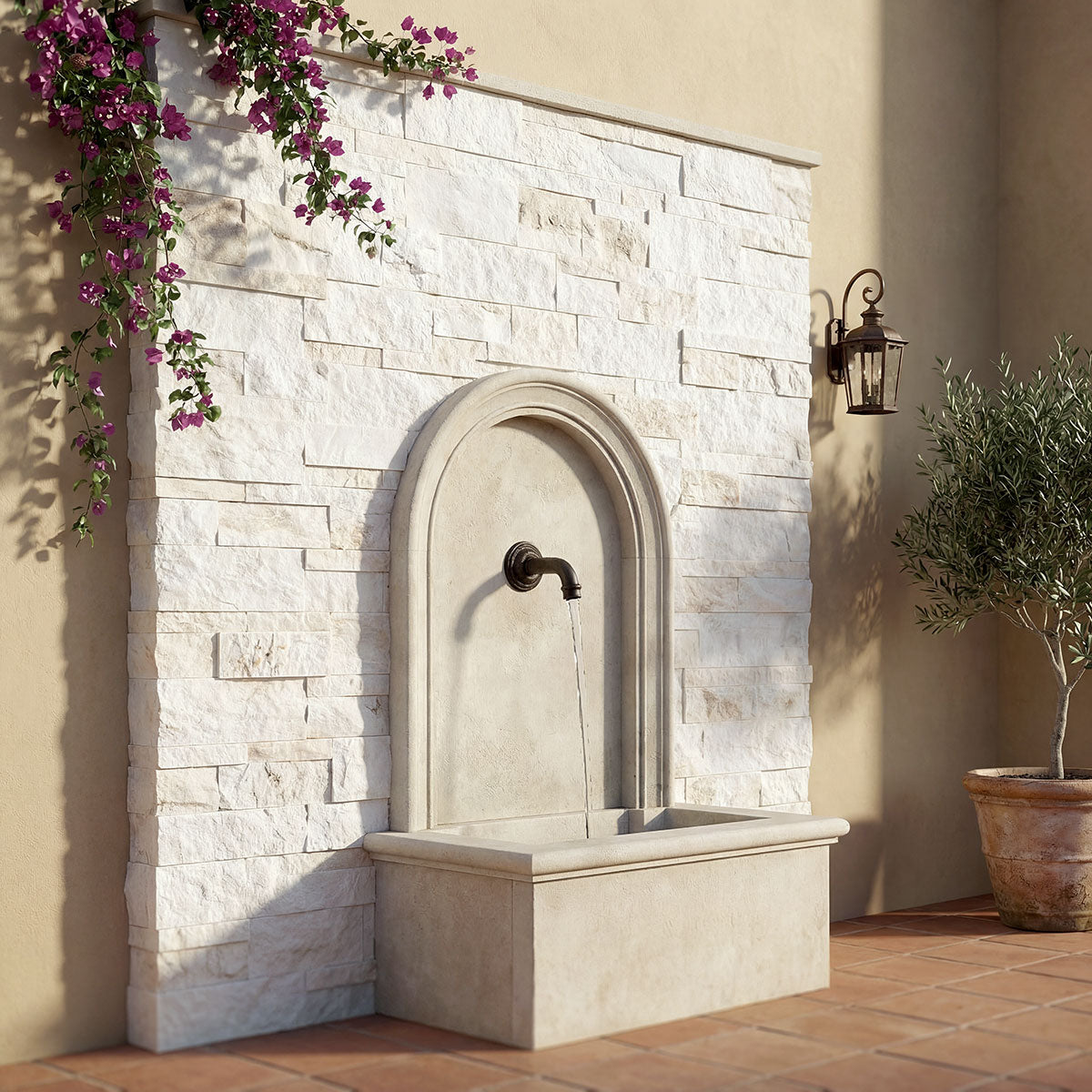 XL Rockmount Arabescato Venato panel - room scene
