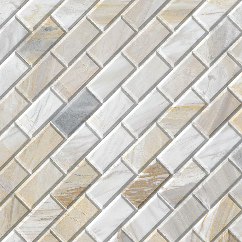 Athena Gold 2x4 honed and beveled - angle view