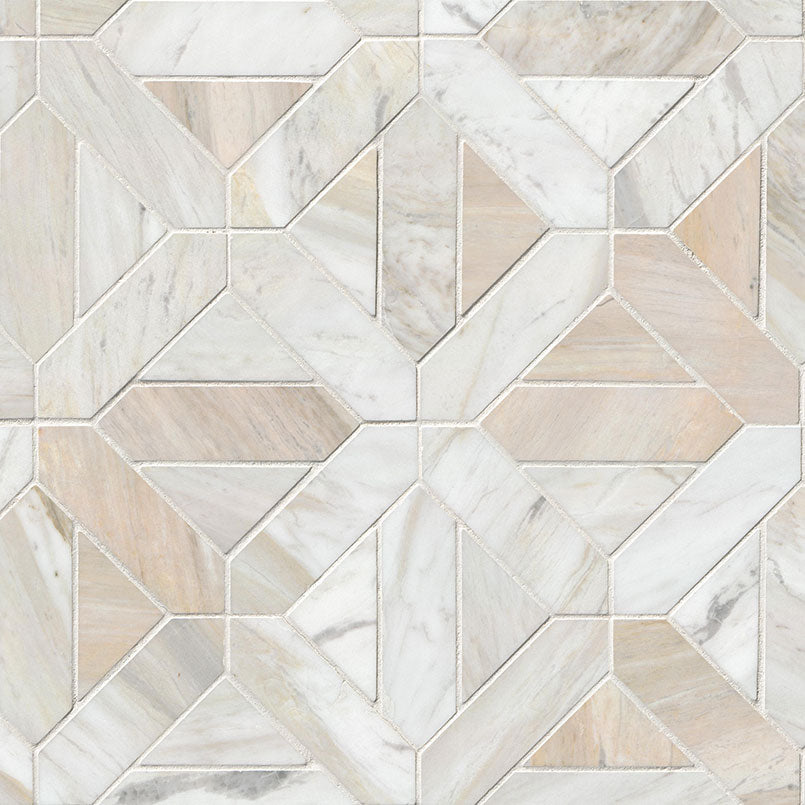 Athena Gold Geometrica honed marble mosaic