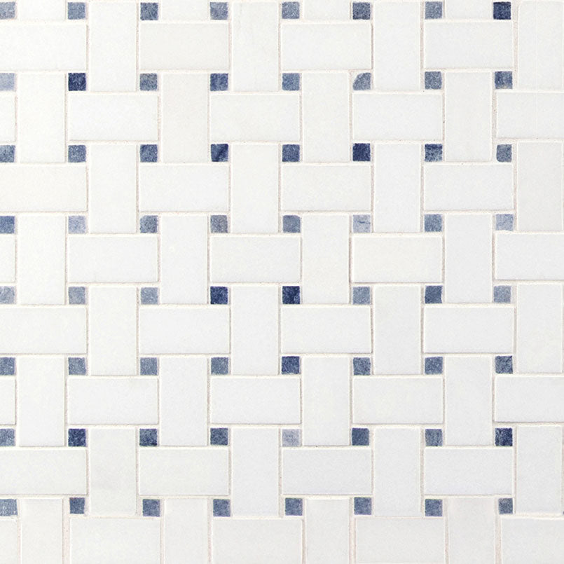 Azula Basketweave polished marble mosaic