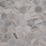 MSI Eden Marble-Look Porcelain Mosaics - Bardiglio 2x2 Hexagon Matte
