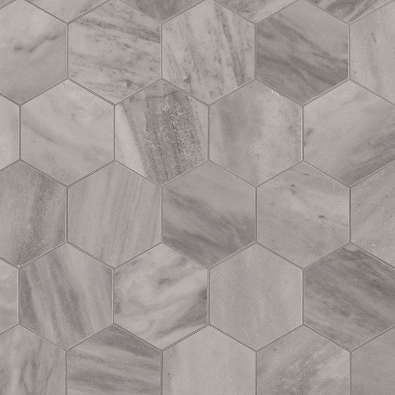 MSI Eden Marble-Look Porcelain Mosaics - Bardiglio 3x3 Hexagon Matte