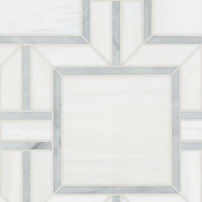 Bianco Dolomite Alana polished marble mosaic