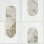 Bianco Dolomite Moderno polished marble mosaic
