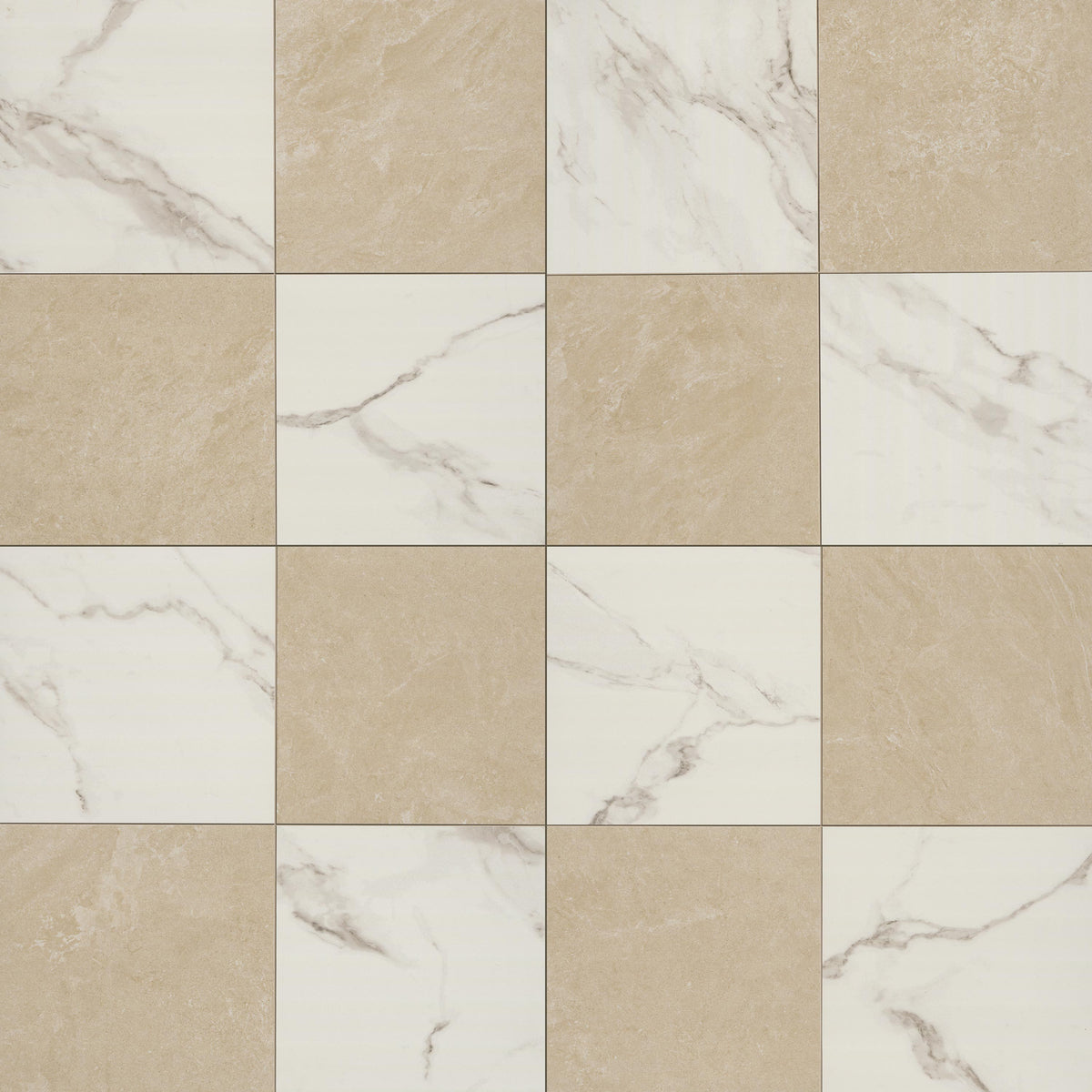 Casa Duet Calacatta Crema Checkered