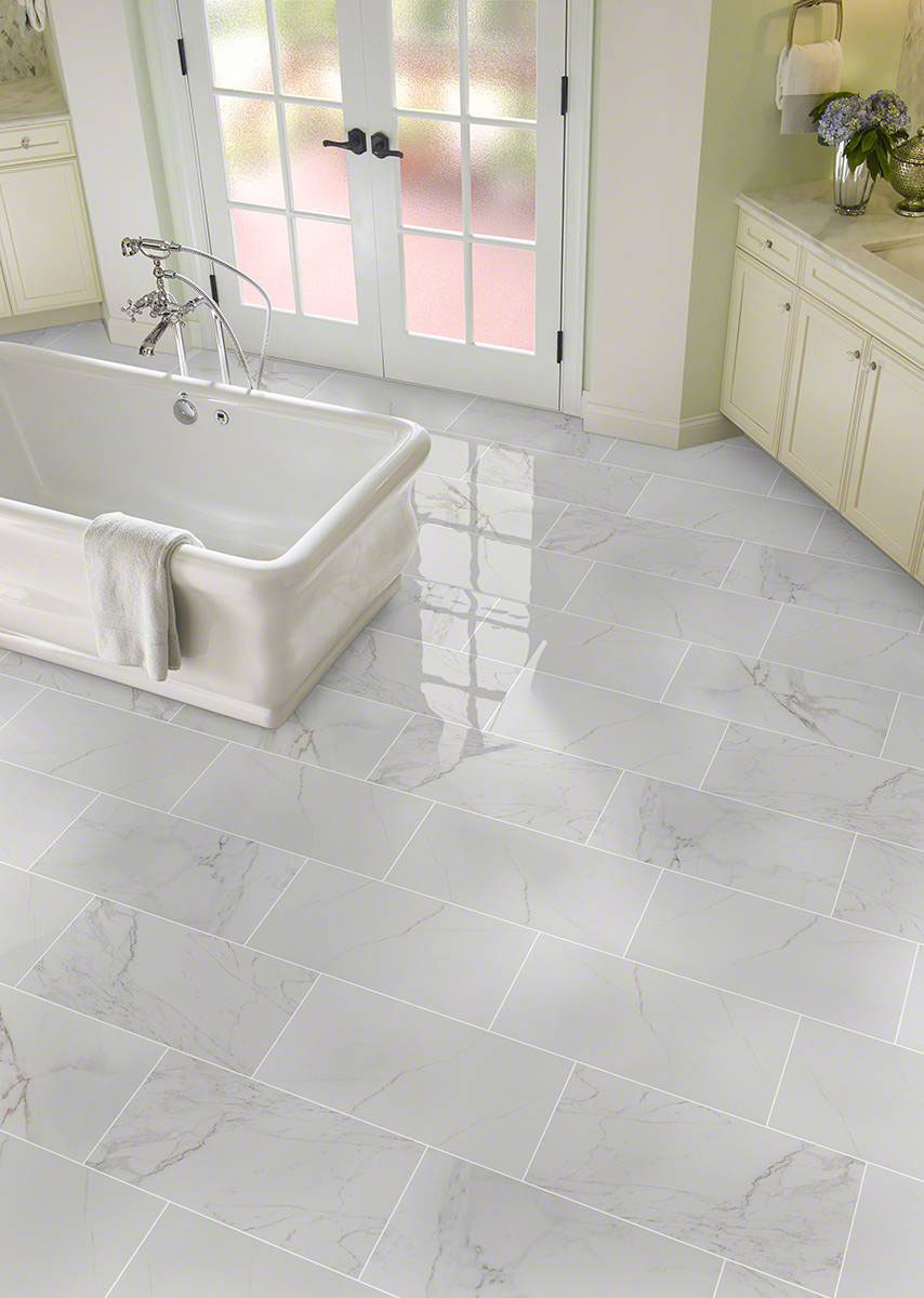 Pietra Carrara porcelain room scene 2
