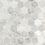 Carrara White 2" Hexagon Polished