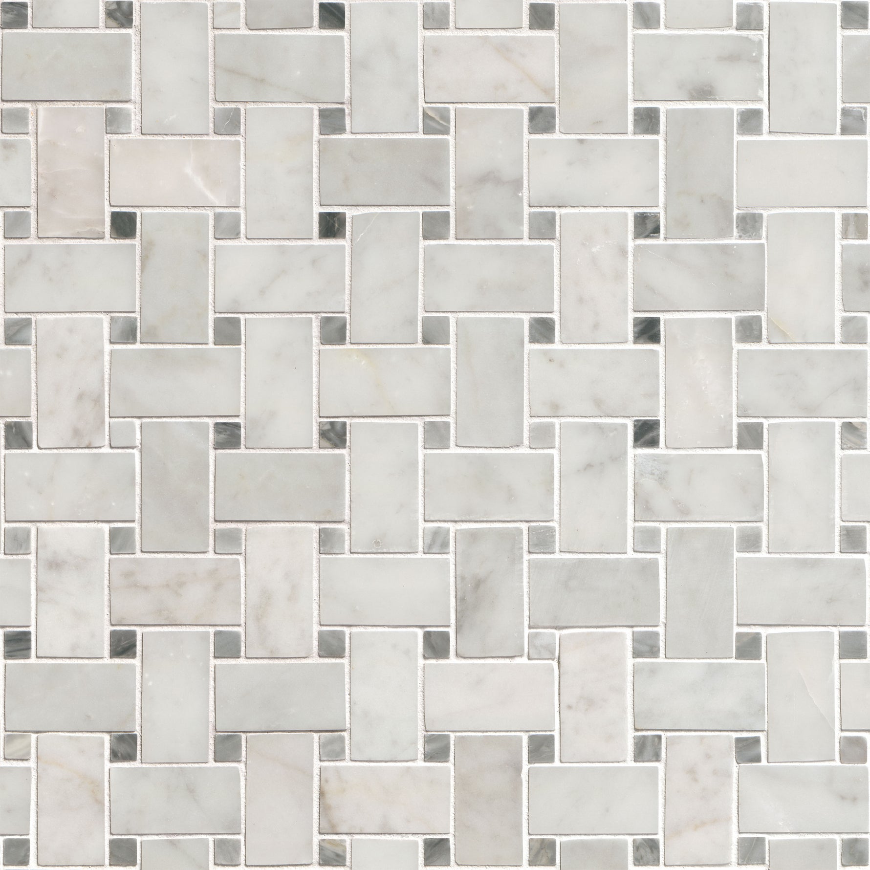 Carrara White Basketweave Honed