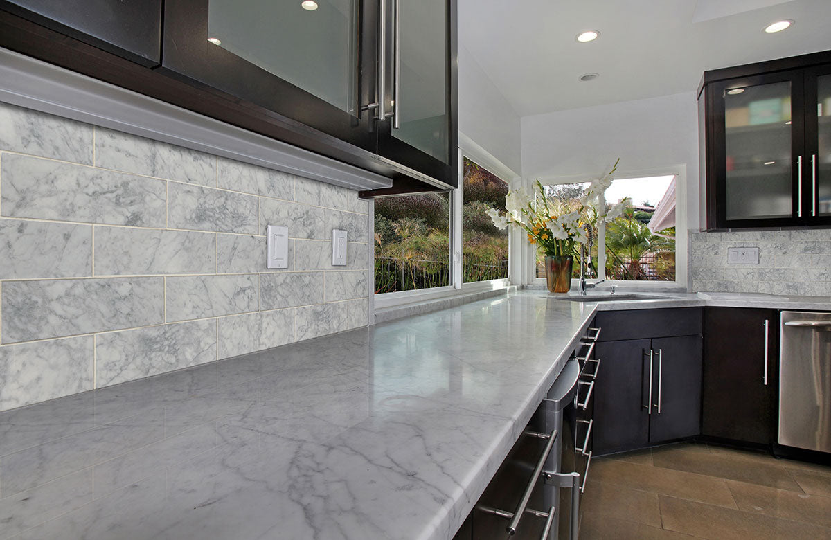 Carrara White marble bathroom