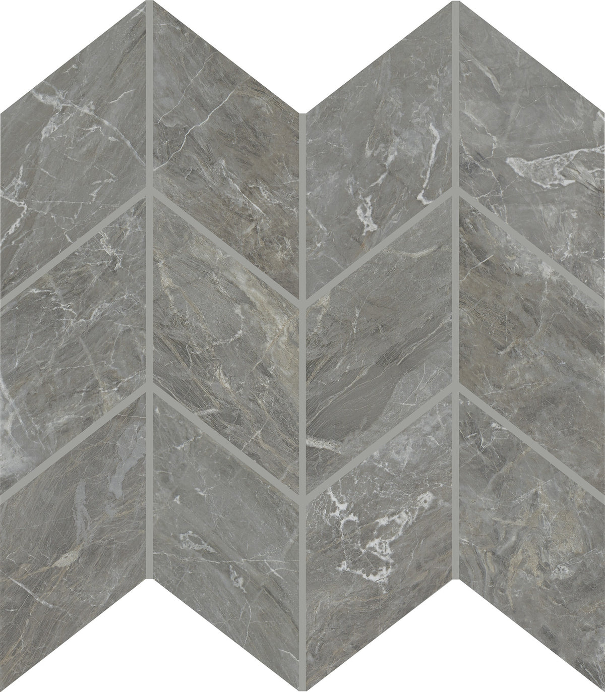 Daltile Famed Glamour marble-look chevron mosaic