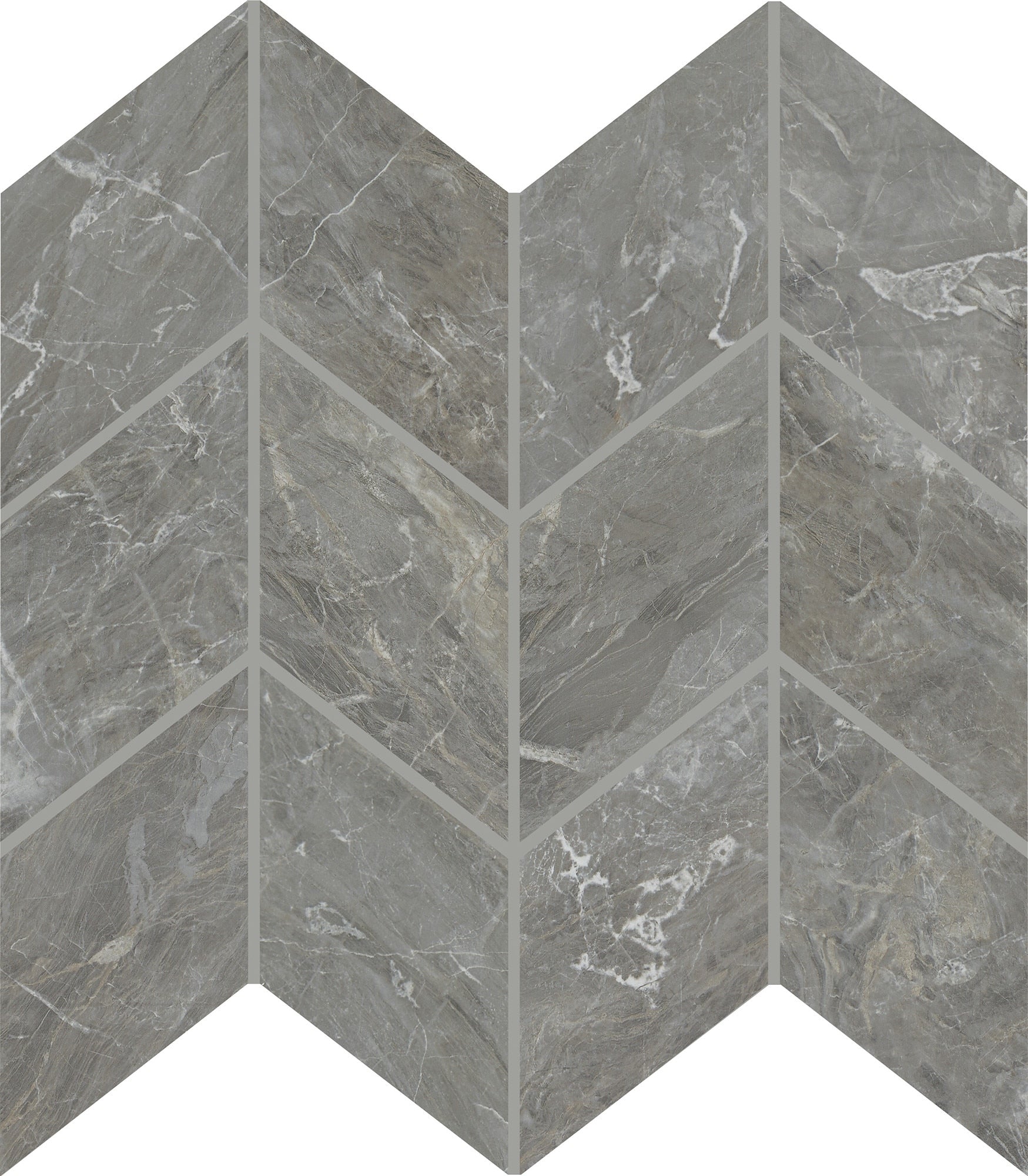 Daltile Famed Glamour marble-look chevron mosaic