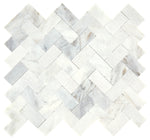 Daltile Minute Mosaix Daphne White herringbone stone mosaic