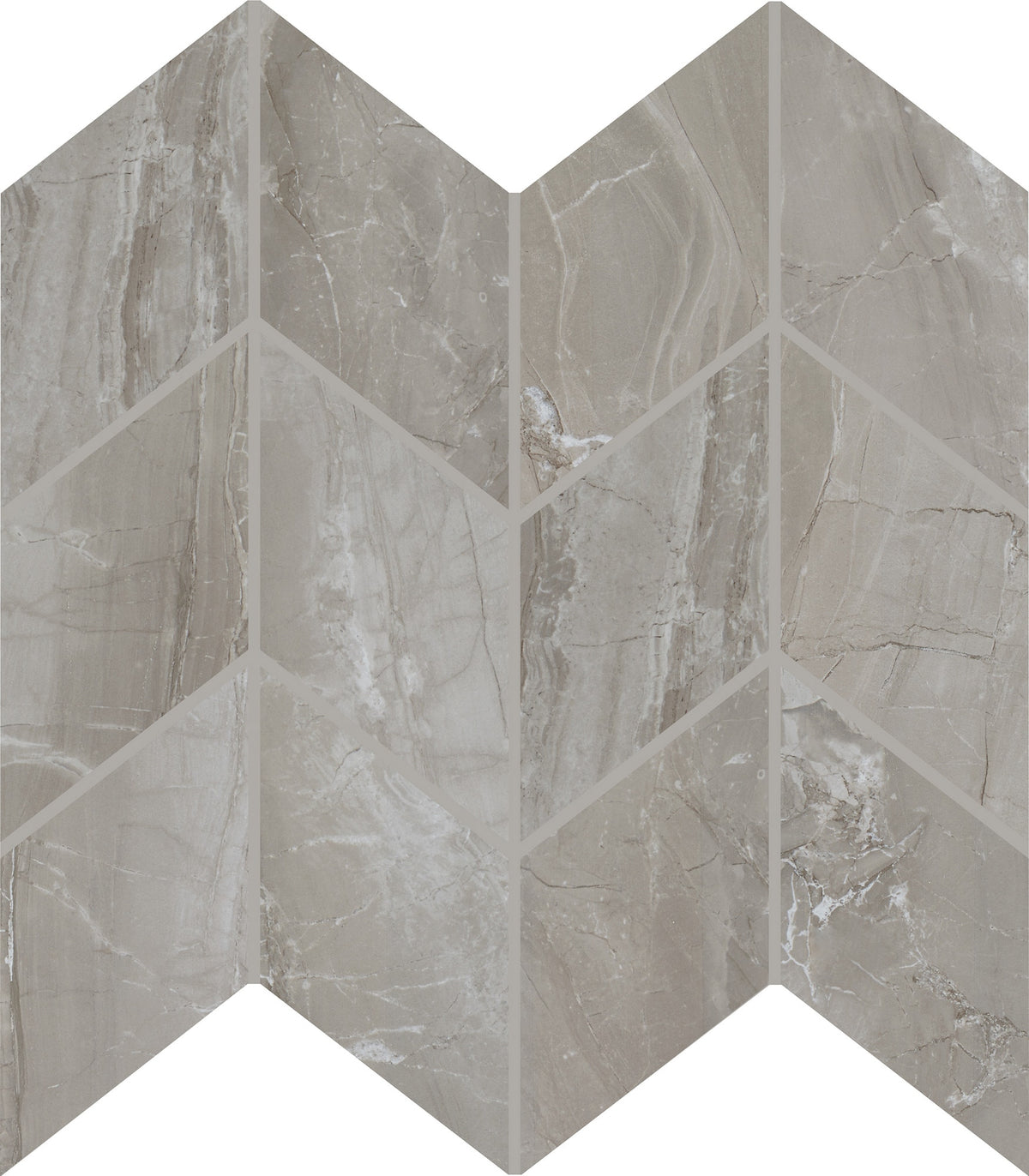 Daltile Famed Fortune marble-look chevron mosaic