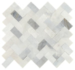 Daltile Minute Mosaix Stormy Mist herringbone stone mosaic