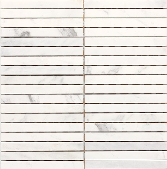 Daltile Stone A La Mod Contempo White natural stone linear mosaic