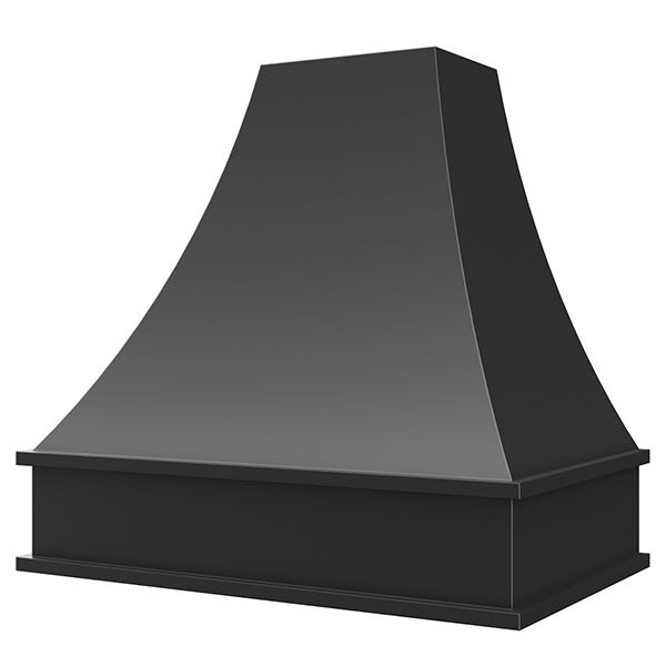 Rose Hill Cabinets Curved Mini Range Hood in Black — by Emerald Fern Finishes