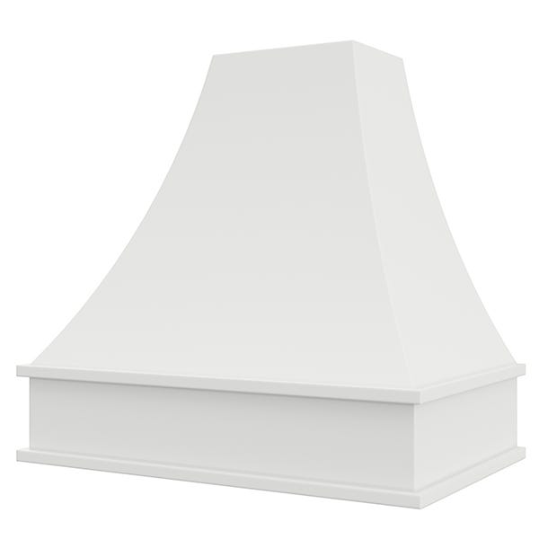 Rose Hill Cabinets Curved Mini Range Hood in White — by Emerald Fern Finishes