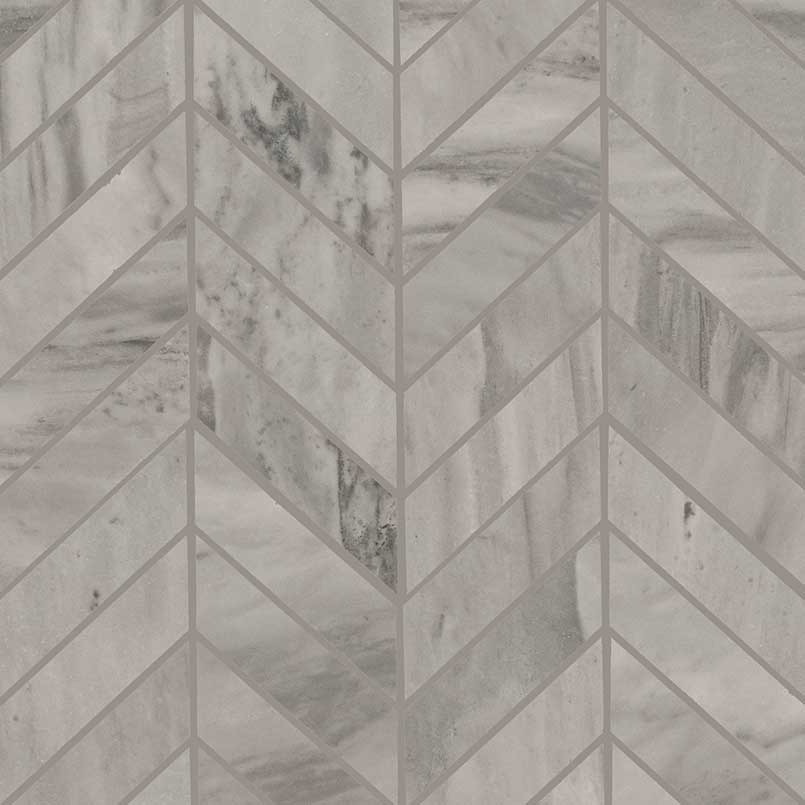MSI Eden Marble-Look Porcelain Mosaics - Bardiglio Chevron 12x15