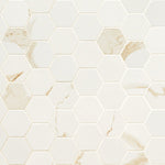 MSI Eden Marble-Look Porcelain Mosaics - Calacatta 2x2 Hexagon Matte