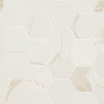 MSI Eden Marble-Look Porcelain Mosaics - Calacatta 3x3 Hexagon Matte
