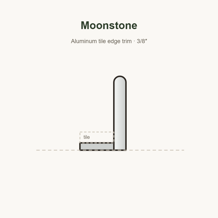 Moonstone tile edge trim