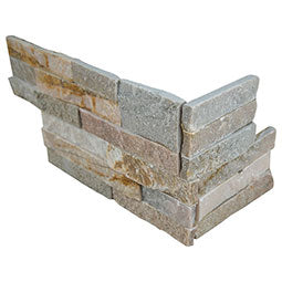 MSI Rockmount Golden Honey quartzite splitface L-corner 6x18