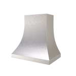 Rose Hill Cabinets Curved Metal Range Hood in Antique Steel — by Emerald Fern Finishes