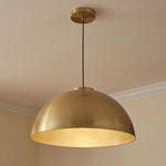 Meridian 18-inch Vintage Dome Pendant — Natural Brass