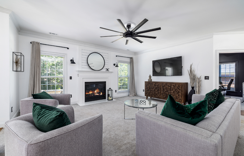 Mohawk carpet flooring supplied by Emerald Fern Finishes, designed for comfort, warmth, and quiet in living rooms and bedrooms.