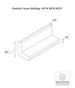 Rose Hill Signature Shaker — Linen — Outside Corner Molding OCM8 - Specification Drawing