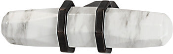 Knob Car Zn Wh Mrbl/Blk Brz 8-32 64Mm