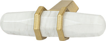 Knob Car Zn Wh Mrbl/Gold Cham 8-32 64Mm